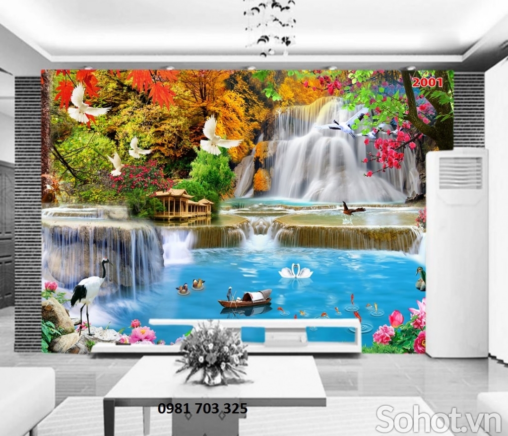 Tranh gạch phong cảnh thác nước