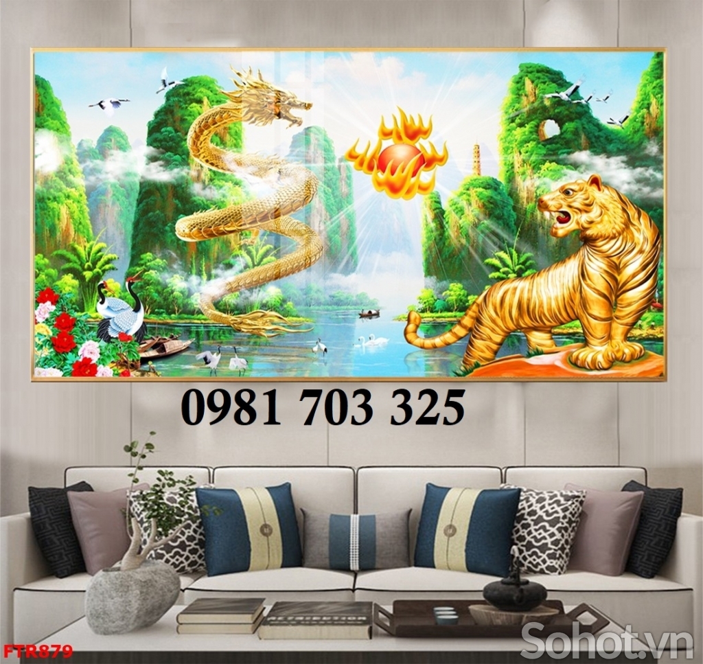 Tranh hổ 3D trang trí tường