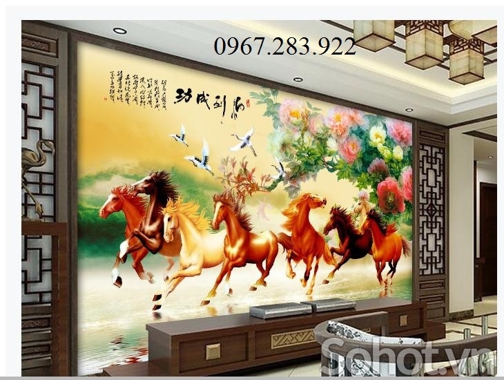 Gạch ốp tường 3D bát mã