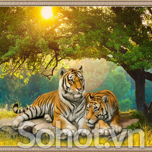 Tranh gạch men 3d phong thủy tuổi dần - 87QP