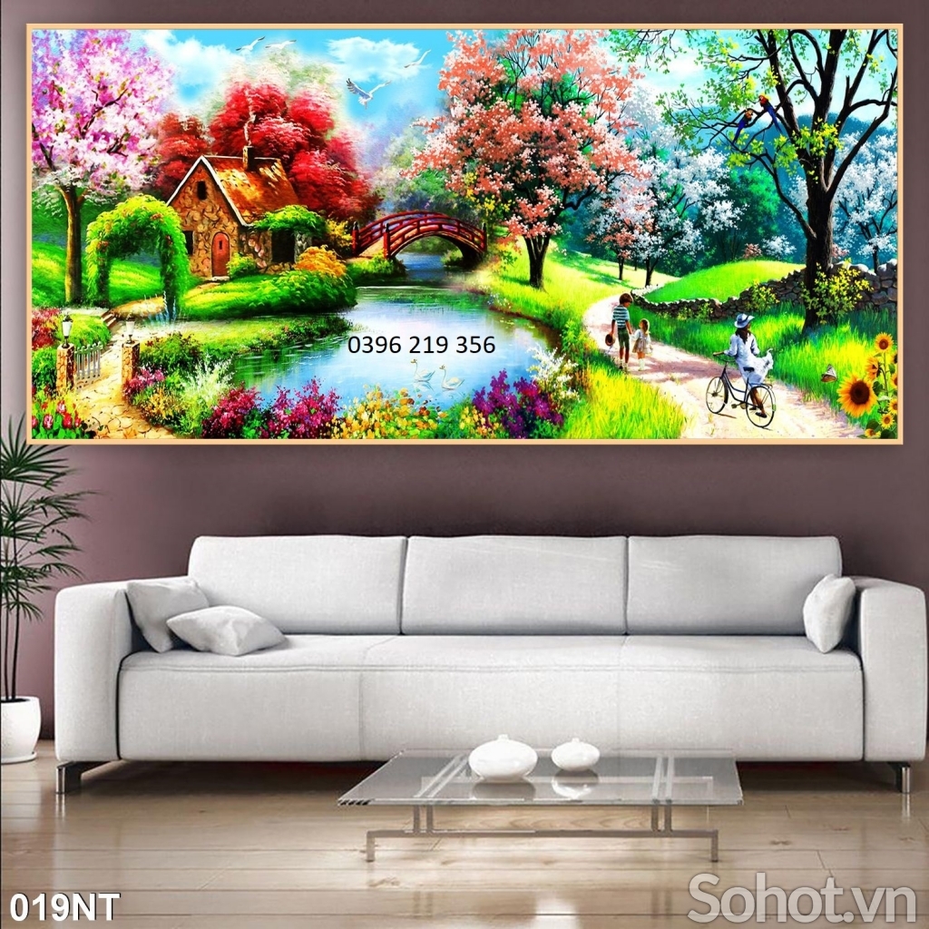 Tranh gạch men 3d trang trí tường Phong Cảnh