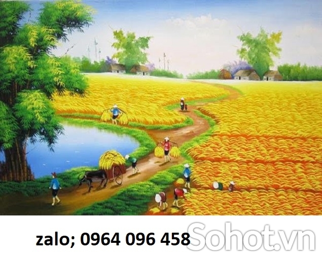 Tranh cảnh đồng quê - tranh gạch 3d ốp tường - HXDC3