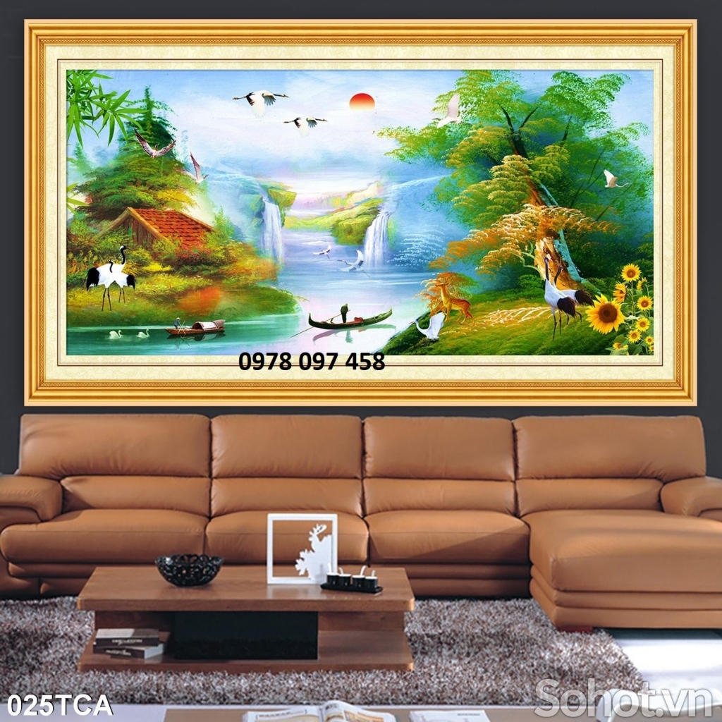 Tranh 3D ốp tường - tranh gạch giả sứ ngọc