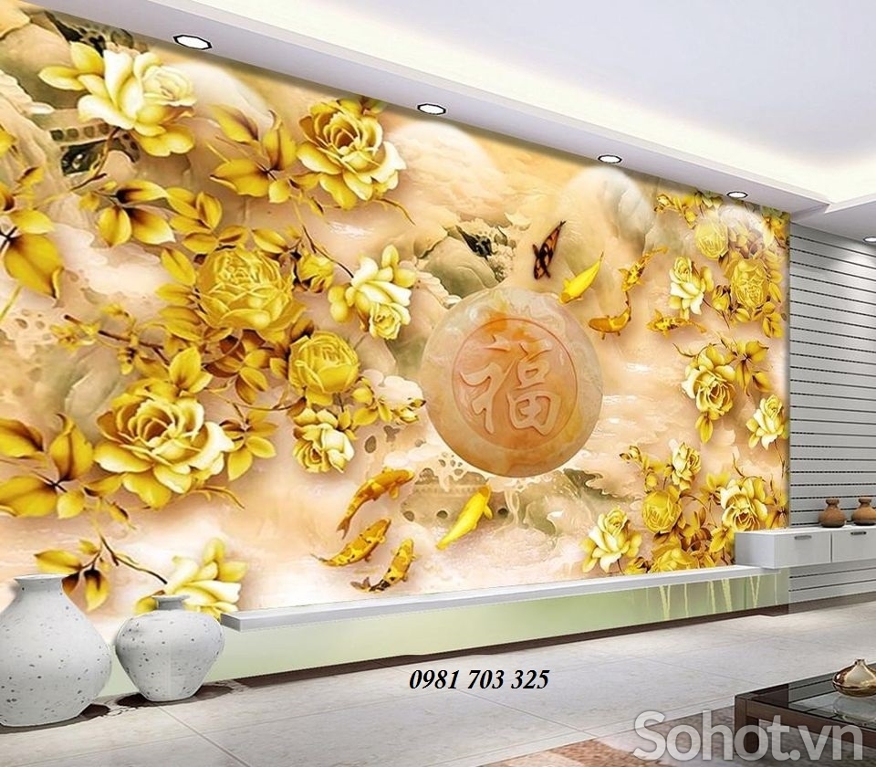Tranh gạch 3D trang trí phòng- gạch hoa 3D đẹo trang trí phòng