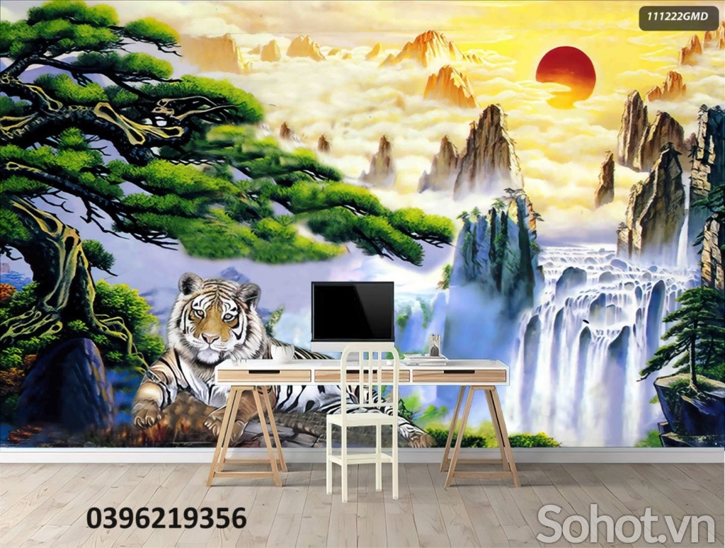 Tranh gạch đẹp sơn thủy trang trí