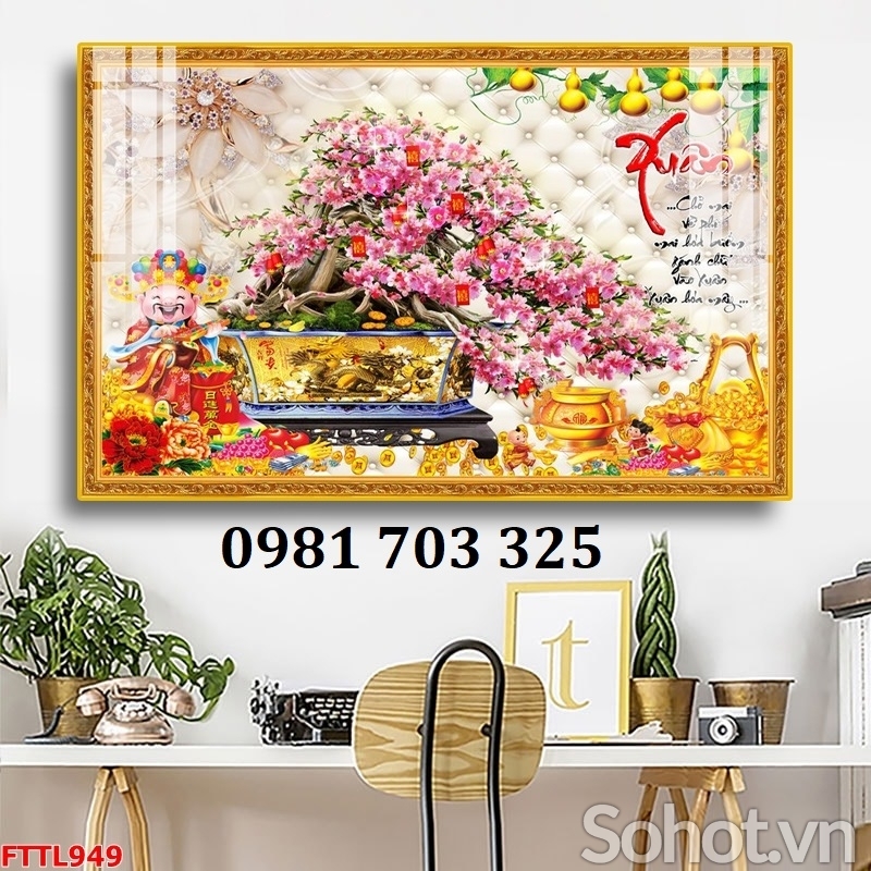 Tranh hoa đào phong thủy
