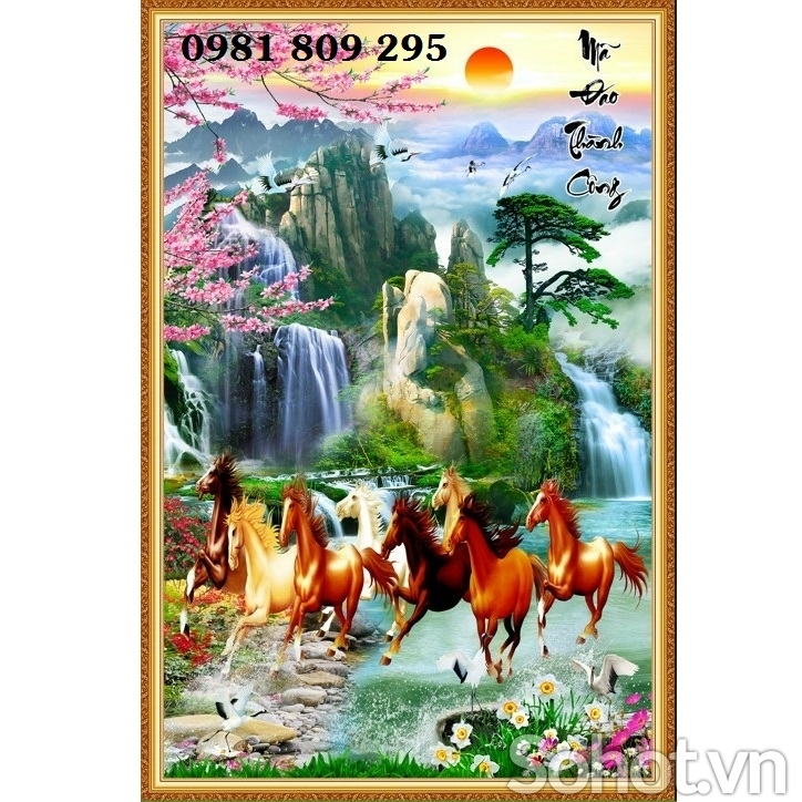 Tranh gạch phong thủy mã đáo thành công HP664