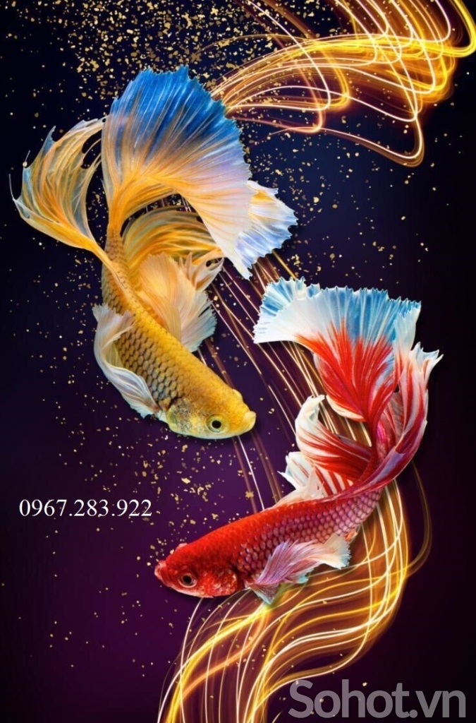 Tranh trang trí tường phòng khách gạch men 3d