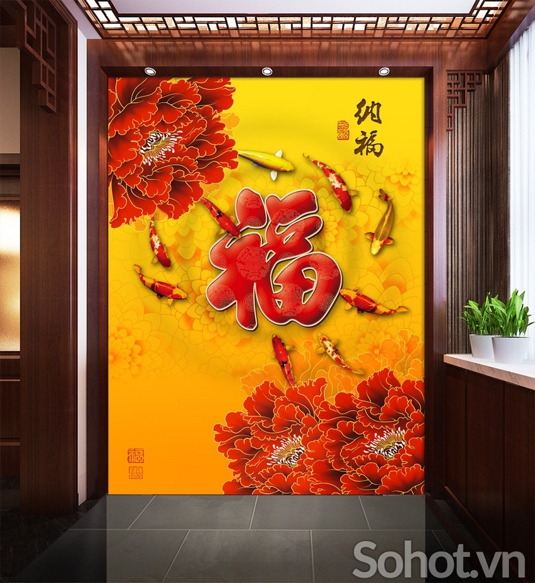 Tranh gạch 3d chữ phúc - 4322XP