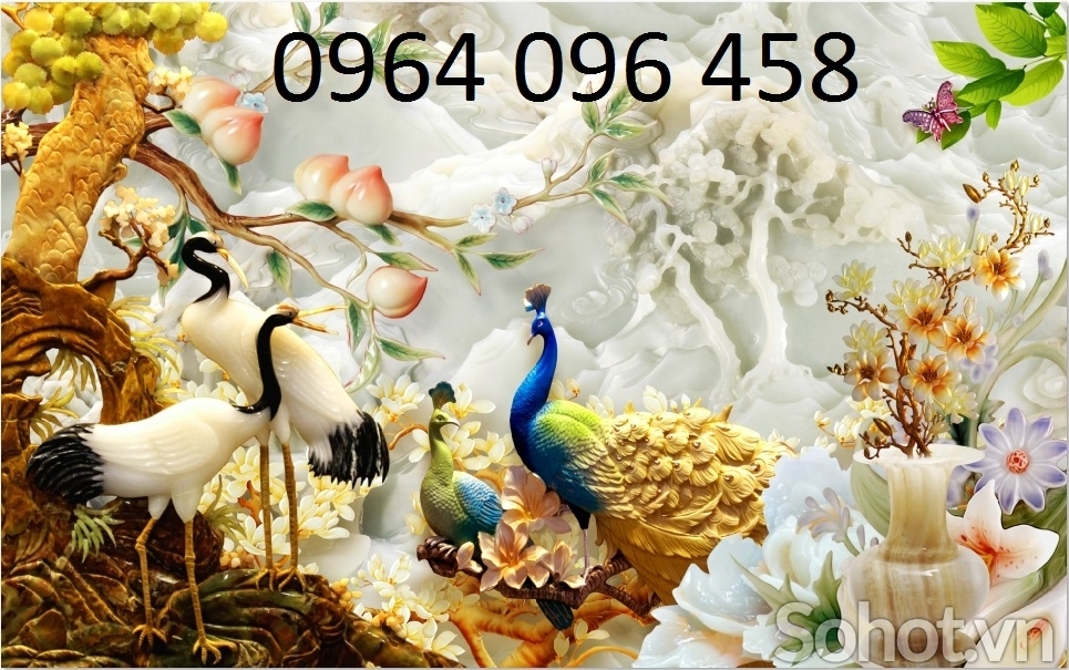 Tranh gạch 3d chim công - DCV43