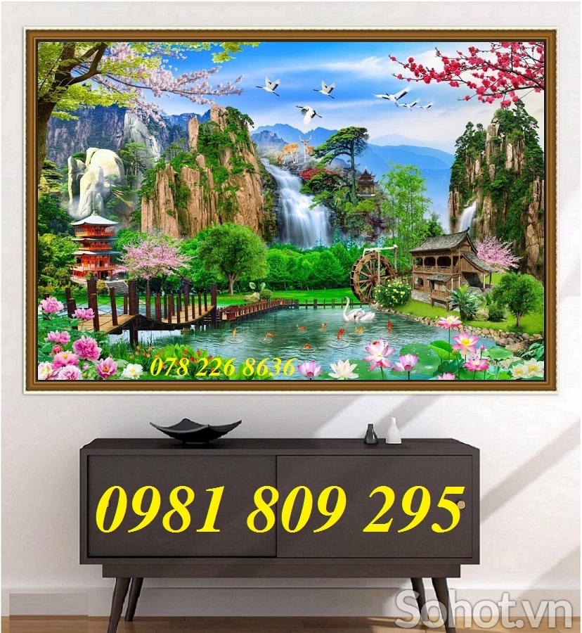 Gạch ốp tường , tranh gạch phong cảnh mới 3d