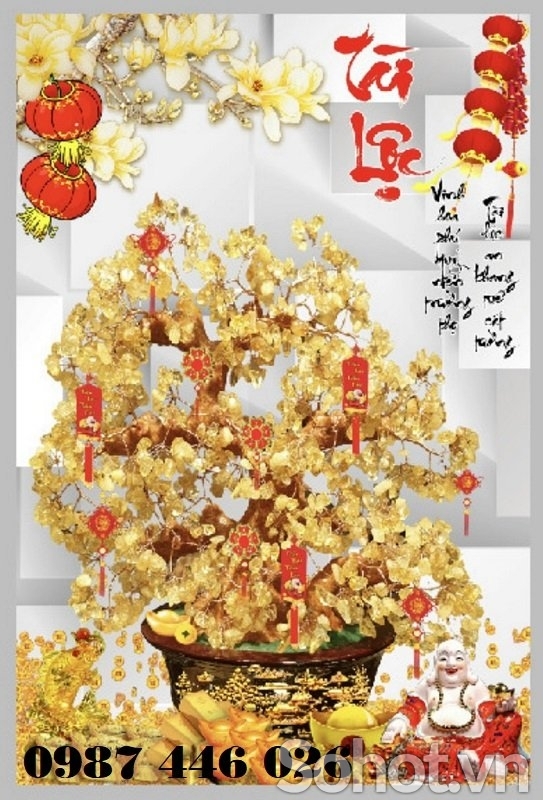 Tranh gạch men cây tiền HP6823