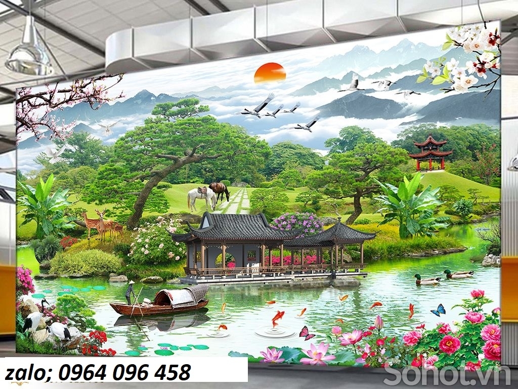Tranh gạch 3d ốp tường ngoài trời - NVC55