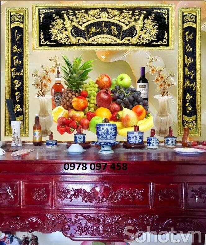 Gạch tranh 3D ốp phòng thờ