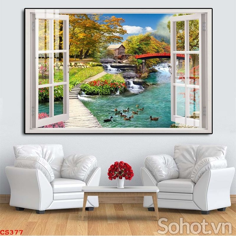 Gạch tranh cửa sổ ốp tường