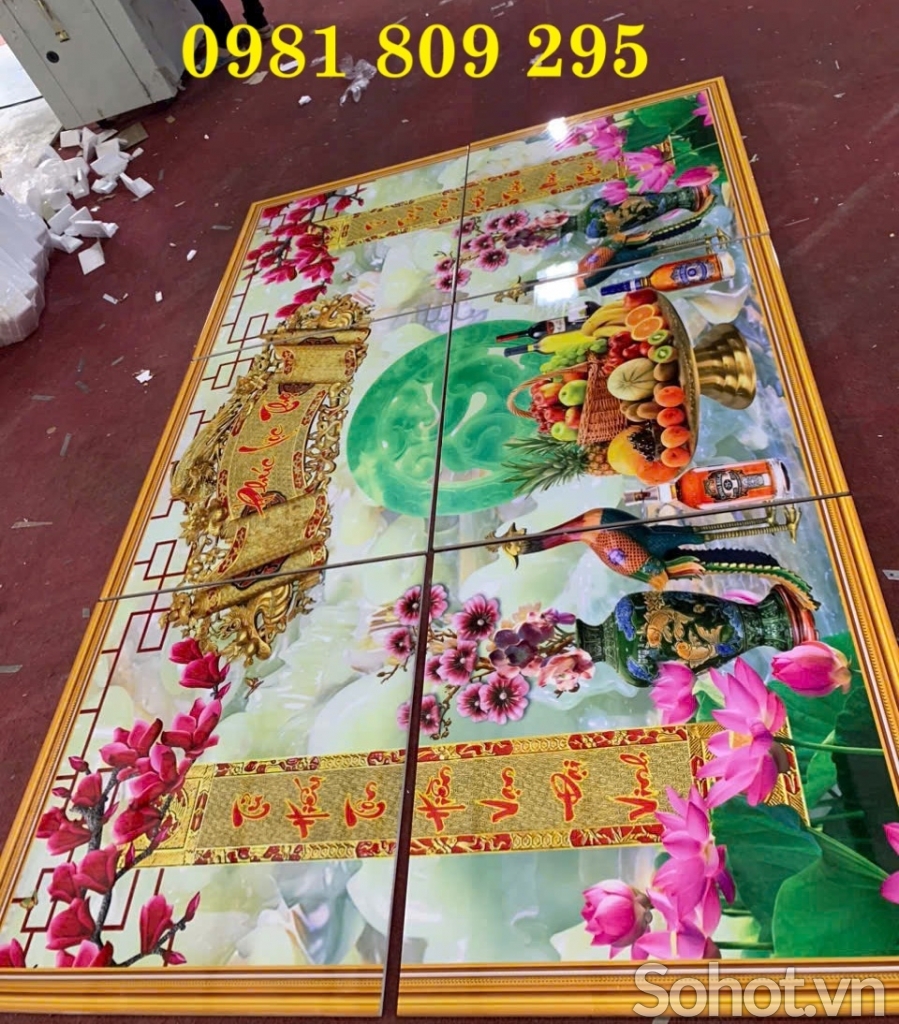 Mẫu gạch men 3d ốp tường đẹp phòng thờ