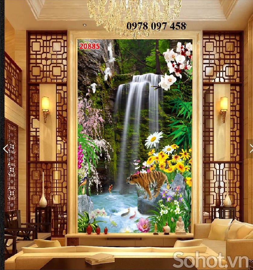 Tranh phong cảnh thiên nhiên giao hòa - gạch tranh 3D