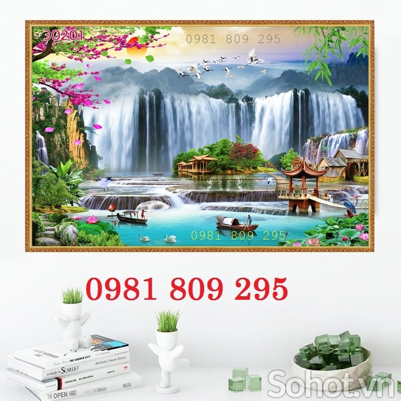 Tranh gạch trang trí phòng khách