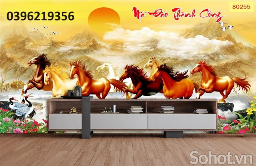 Tranh gạch 3D đẹp ngựa mã đáo