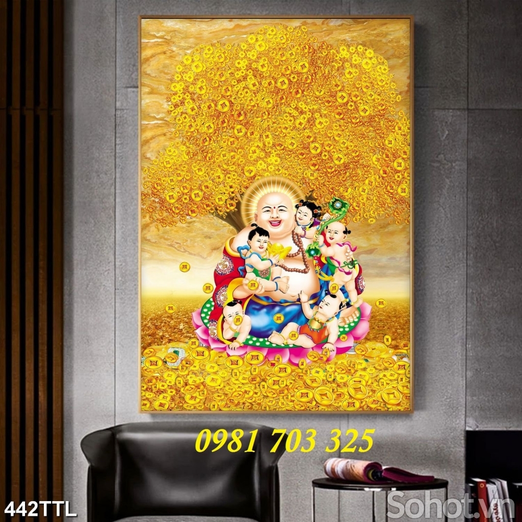 Tranh kim tiền 3D, gạch tranh ốp tường