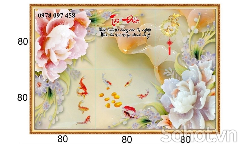Tranh gạch phòng ngủ - tranh hoa 3D
