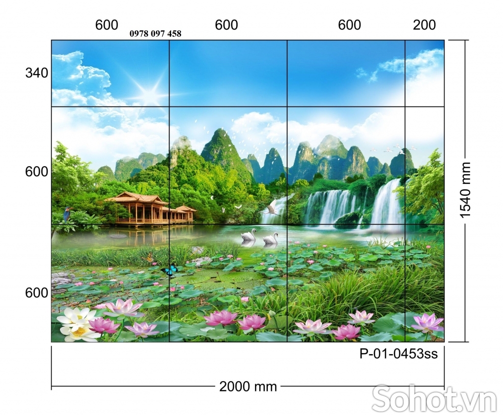 Tranh 3D - phong cảnh thiên nhiên giao hòa.