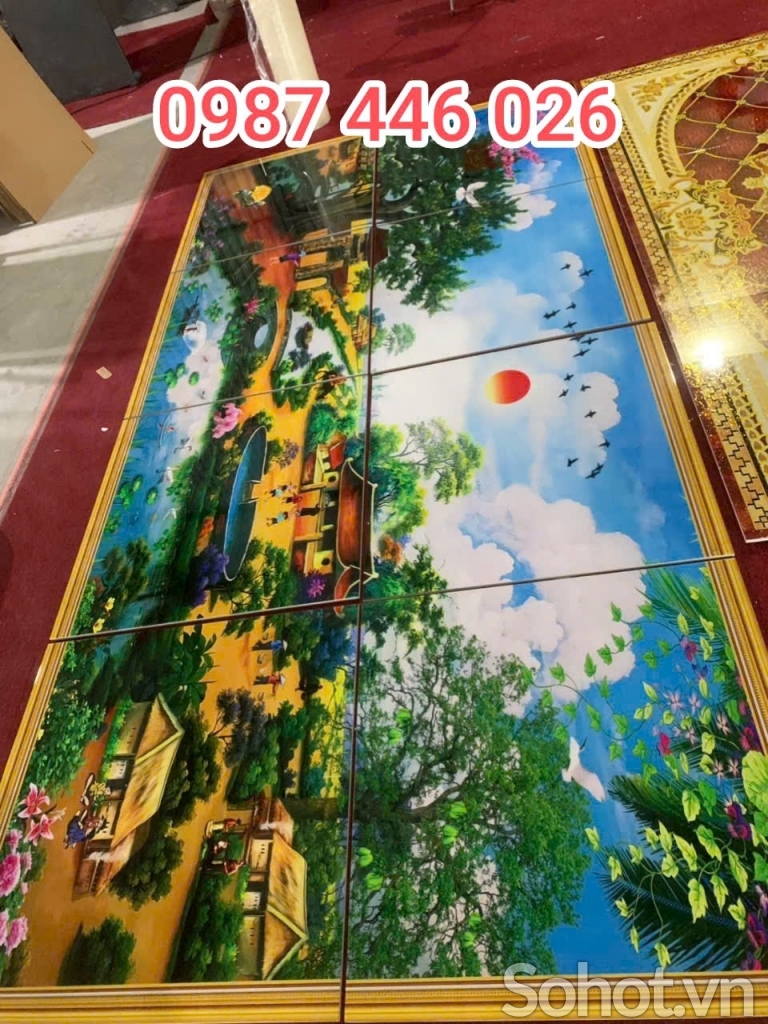 Gạch 3d tranh gạch làng quê Hà Nội