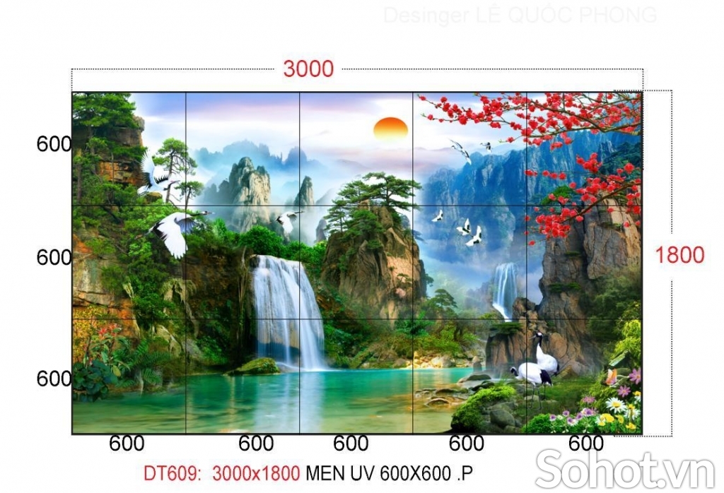 Gạch tranh dán tường - tranh phong cảnh thiên nhiên