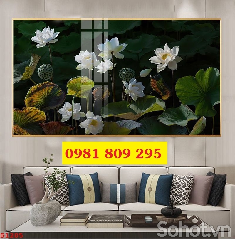 Gạch tranh hoa sen , tranh gạch ốp tường