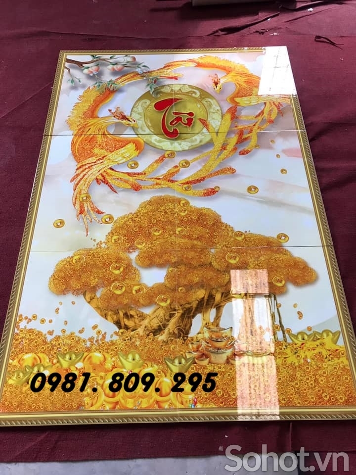 Tranh gạch men cây kim tiền
