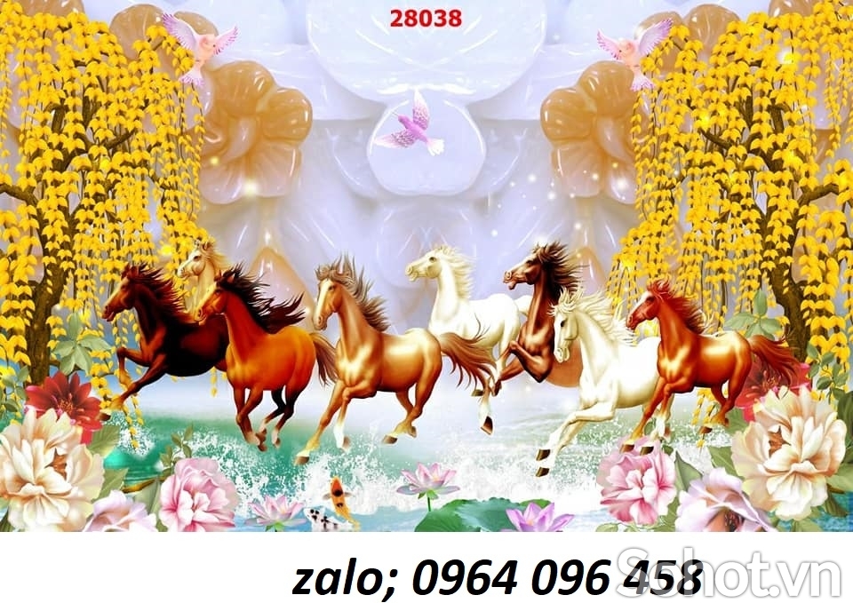 Tranh mã đáo thành công gạch tranh 3d ốp tường - 77CV