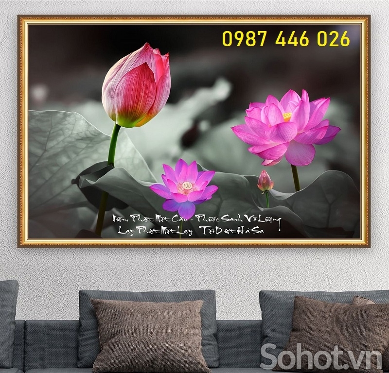 Tranh gạch men hoa sen HP9373