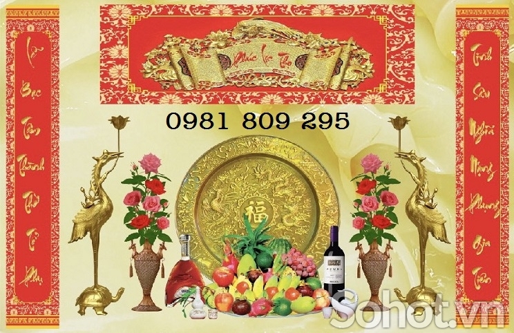 Tranh gạch men 3d bàn thờ