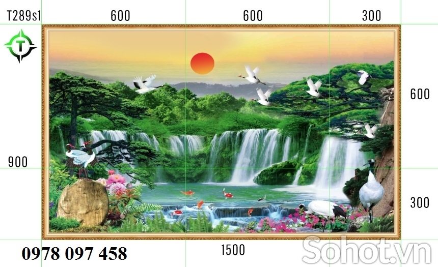 Tranh 3D - tranh gạch phòng khách