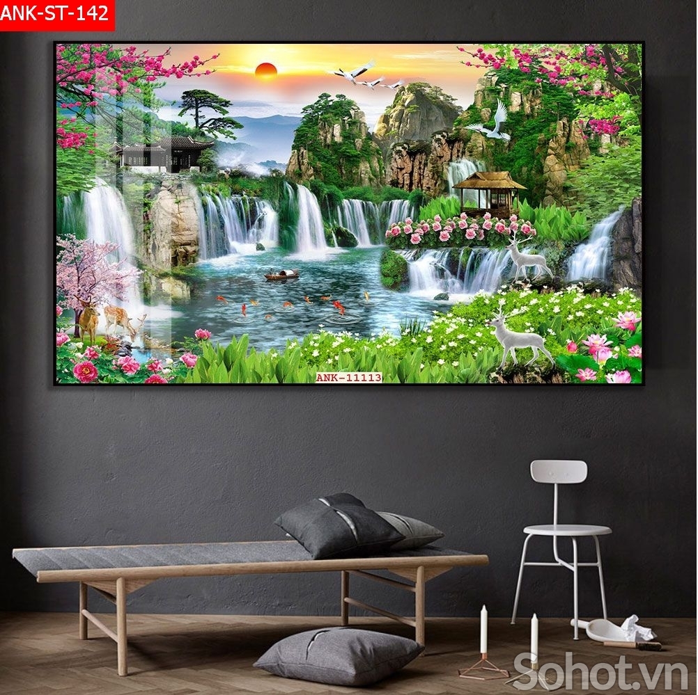 Mẫu tranh gạch 3d trang trí phòng khách - 843CV