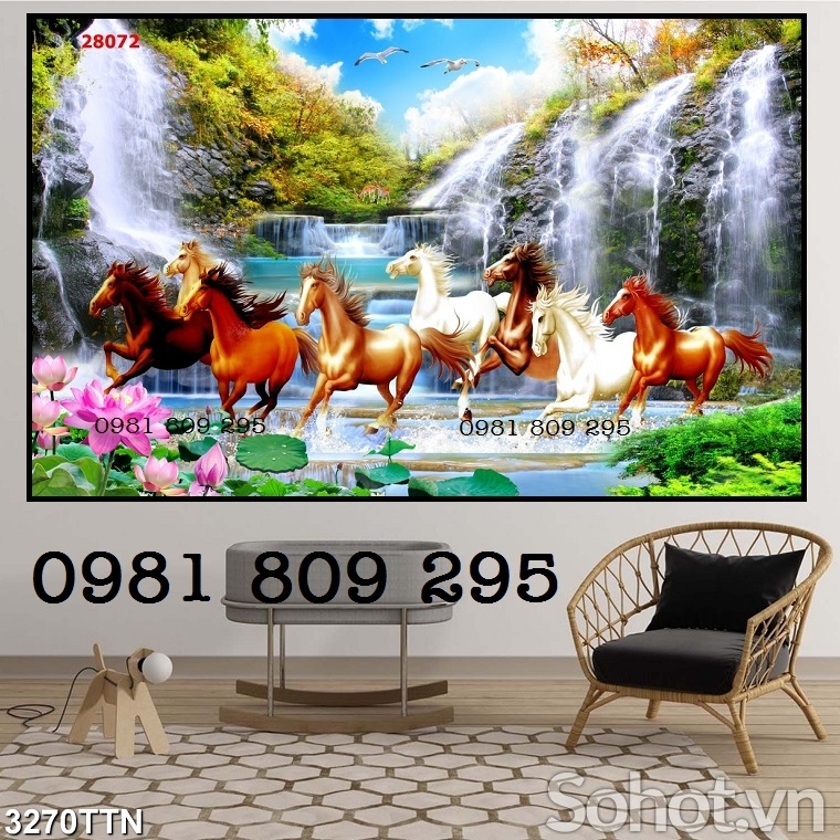 Tranh gạch ngựa 3d , tranh gạch men mã đáo
