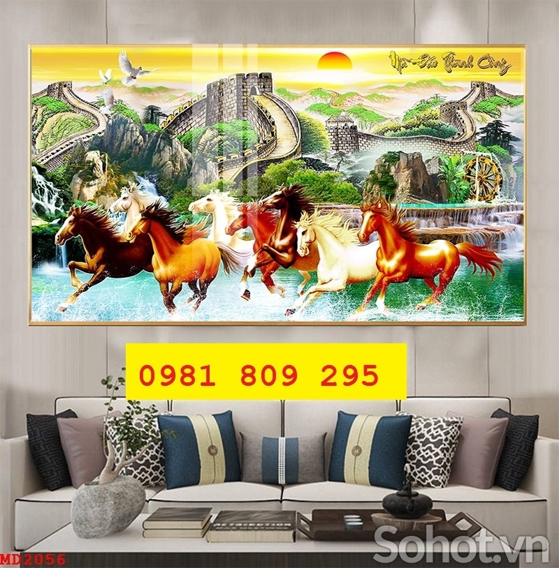 mẫu gạch tranh Mã Đáo Thành Công Đẹp Hút Tài Lộc