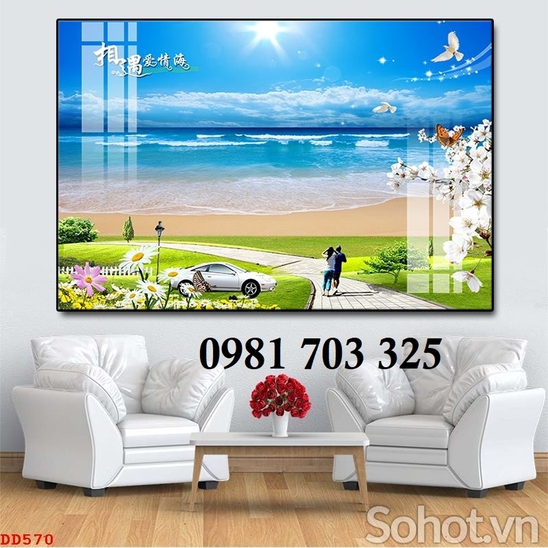 Tranh gạch cảnh biển 3d trang trí