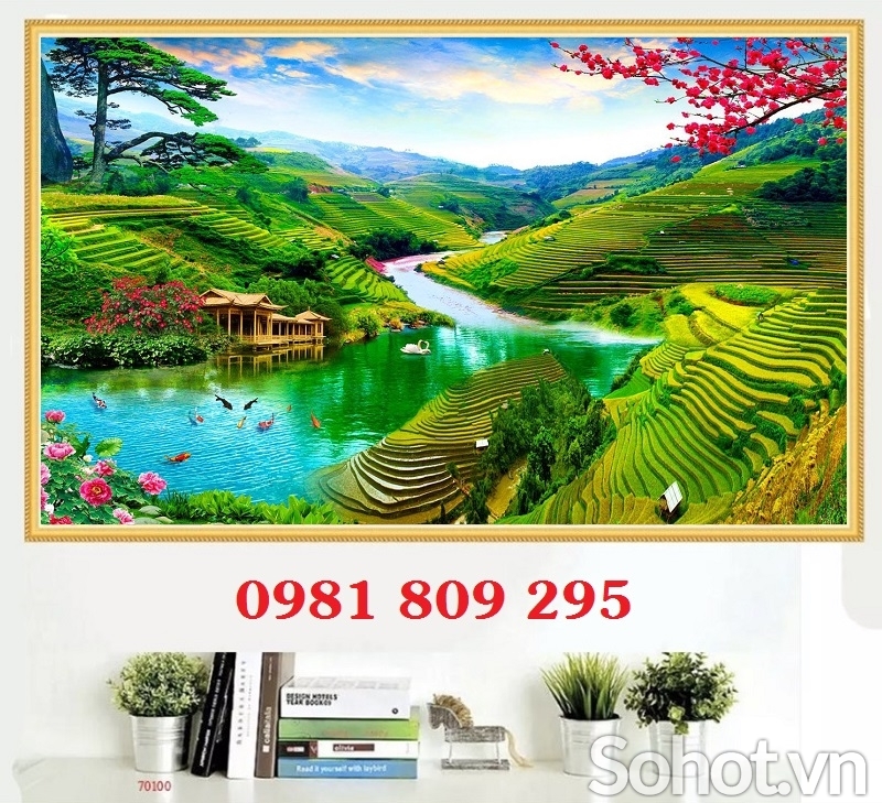 Gạch ốp tường tranh gạch thiên nhiên HP58587