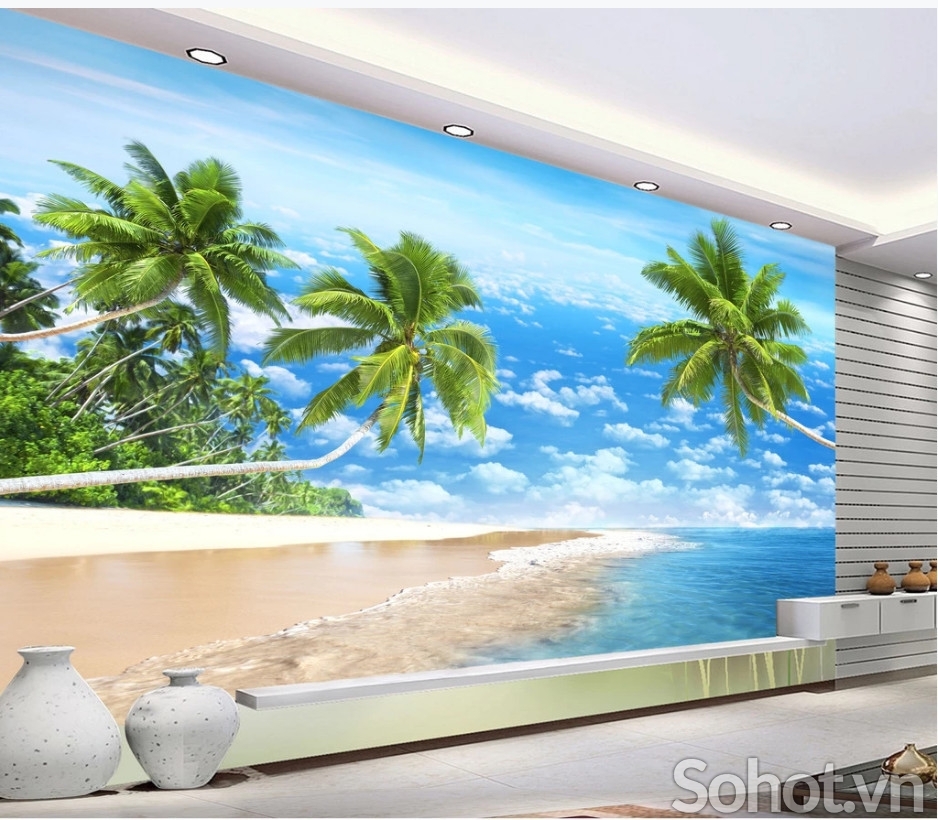 tranh 3D cảnh biển, tranh gạch 3D
