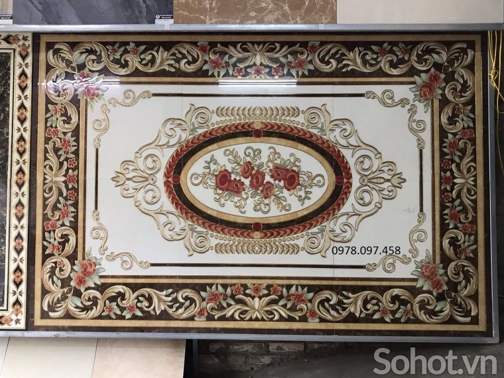 Gạch thảm khắc kim 3d lát sàn