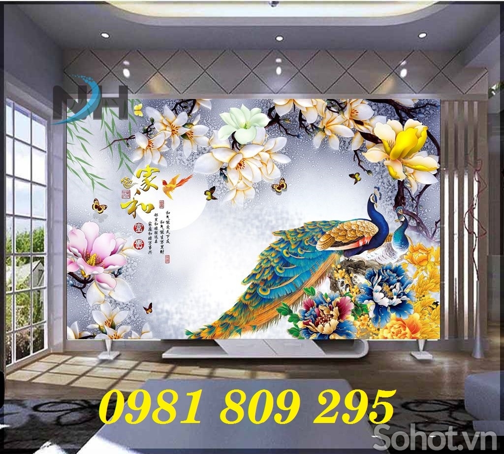 Tranh cao cấp -, tranh gạch chim công