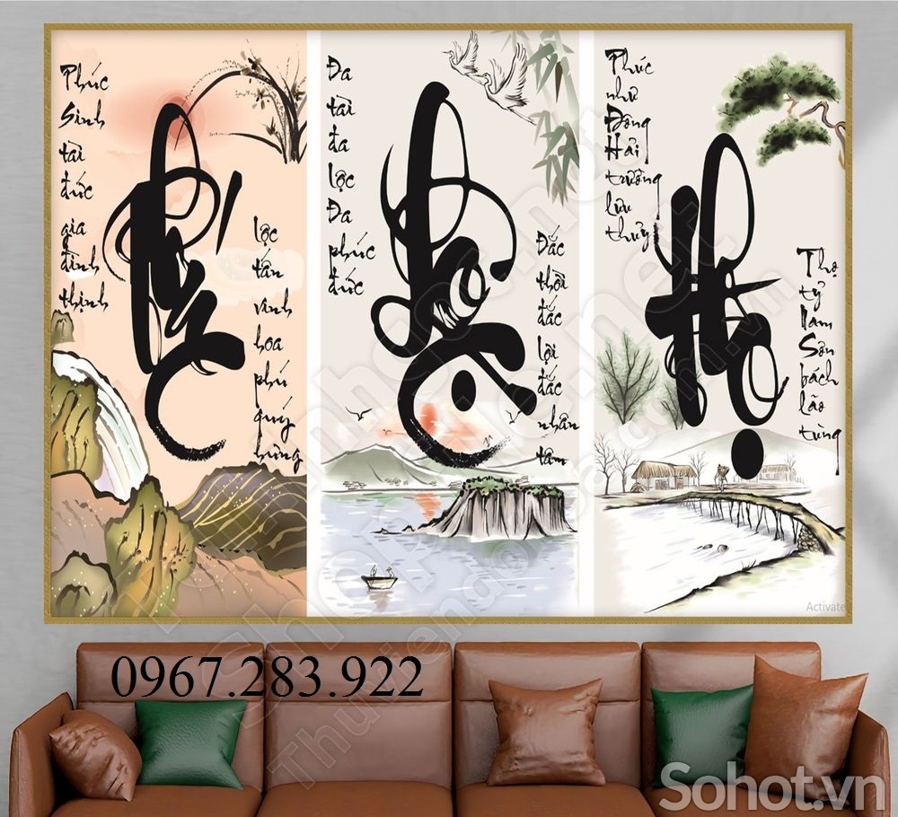 Tranh 3D- Tranh Phúc Lộc Thọ