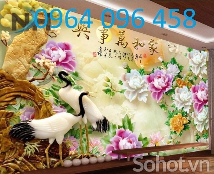 Tranh gạch 3d ốp tường phòng khách đẹp - SXVV77