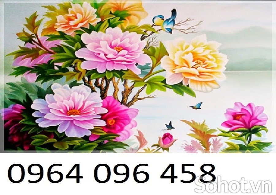 Tranh gạch 3d ốp tường hoa mẫu đơn phong thủy - DXBBV73