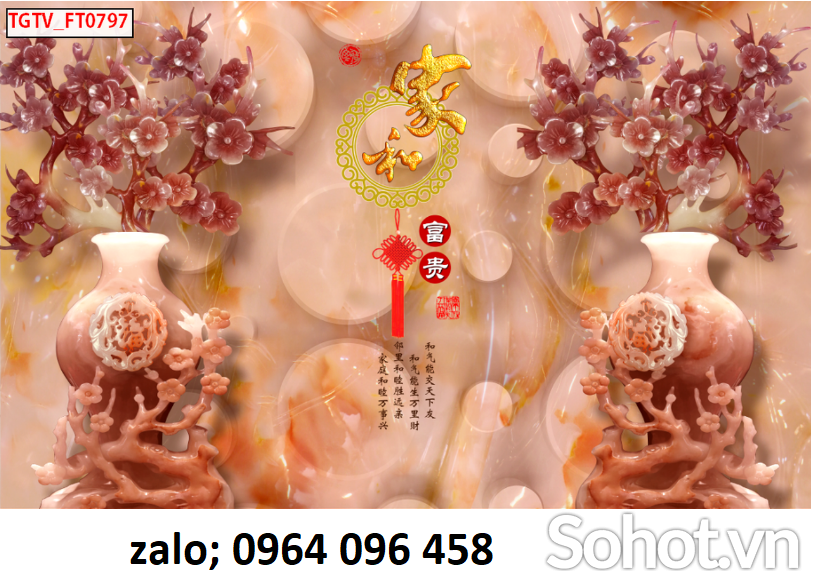 Tranh gạch 3d hoa sứ ngọc - CNBNN95