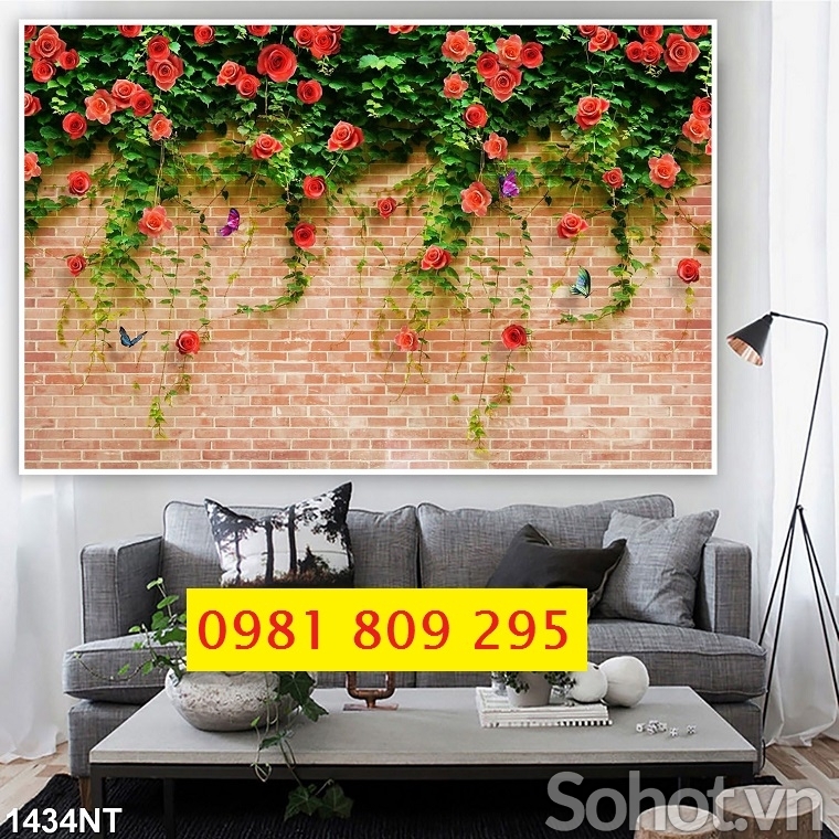 Tranh gạch hoa ốp tường 3d
