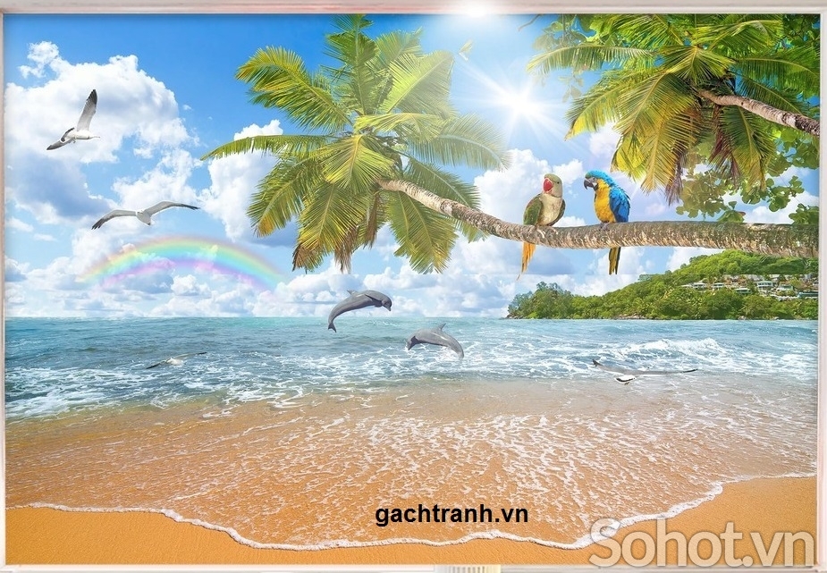 Tranh gạch 3d phong cảnh biển- CVB89