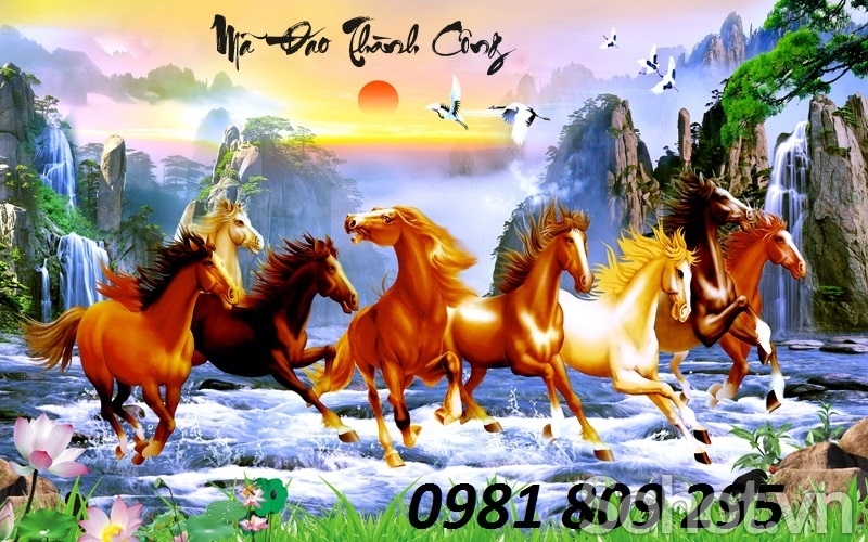 tranh gạch 3 ngựa hợp phong thủy