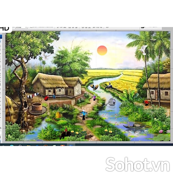 Gạch tranh 3d ốp tường rào - 64CVB